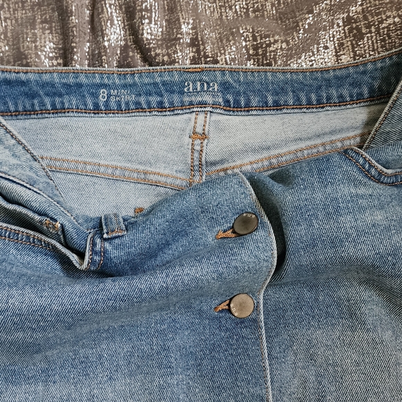 a.n.a Blue Denim Frayed Mini Skirt - Picture 2 of 3